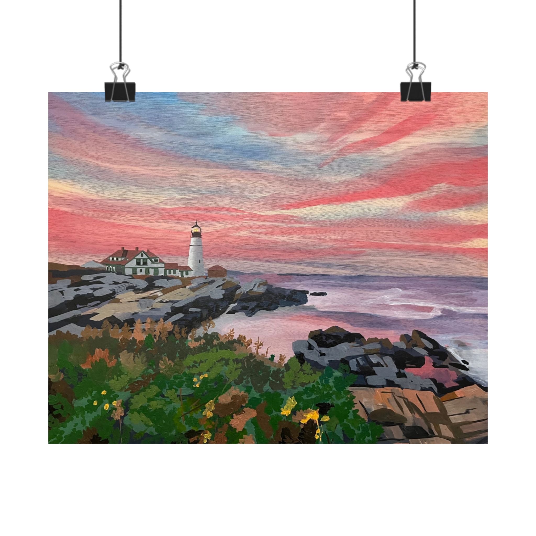 Portland Head Light | Lighthouse Sunset | Seaside Landscape Wall Art