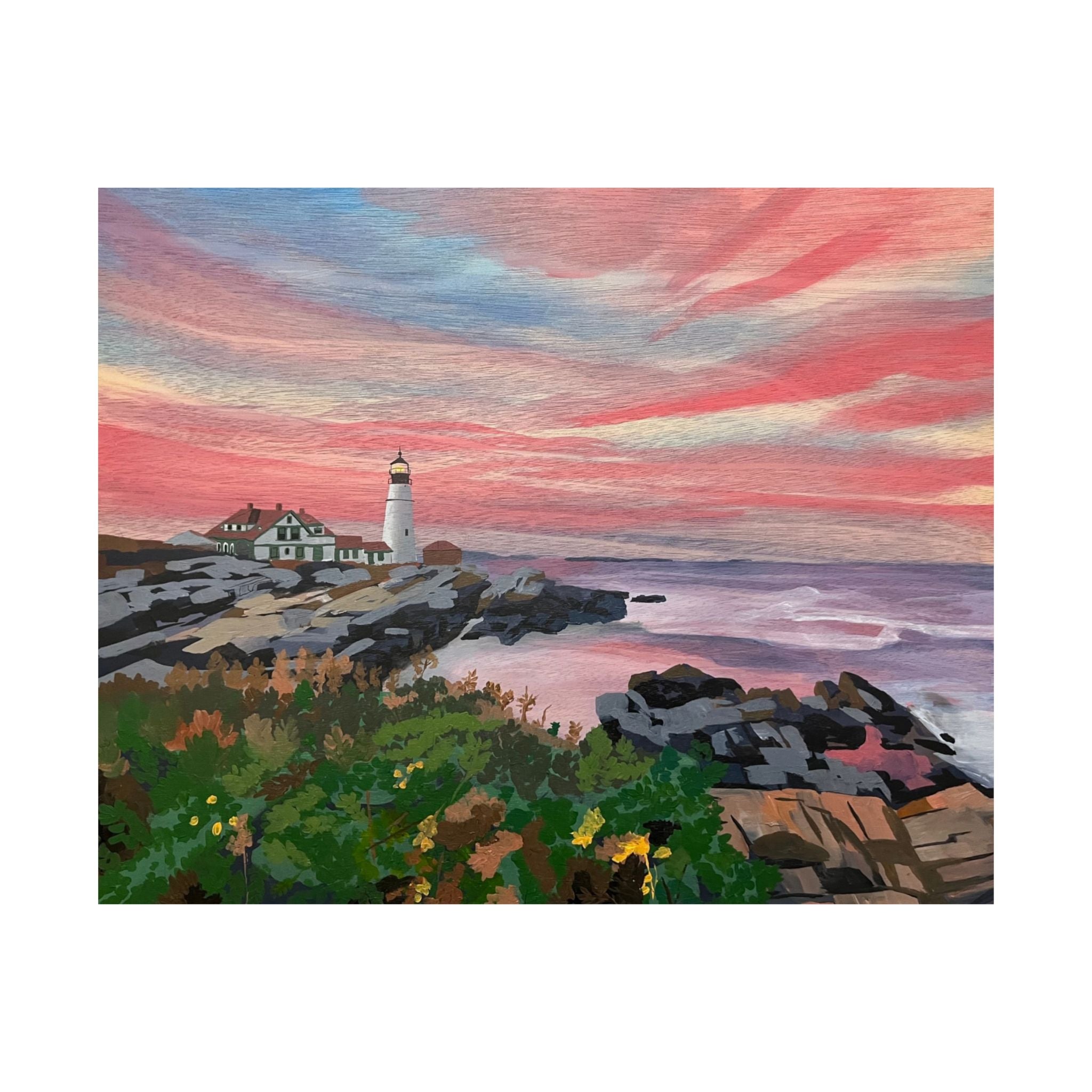 Portland Head Light | Lighthouse Sunset | Seaside Landscape Wall Art